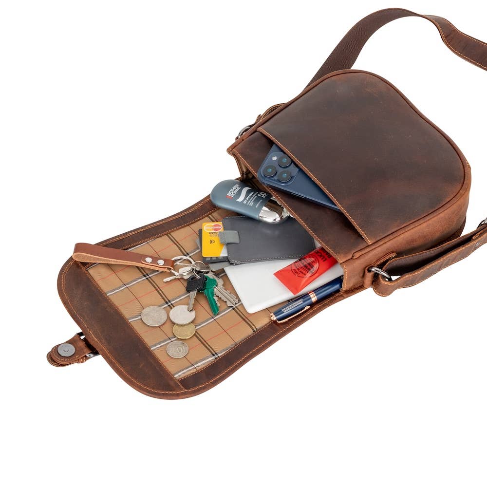 Wildera Lennon Heritage Leather Flap Crossbody Bag