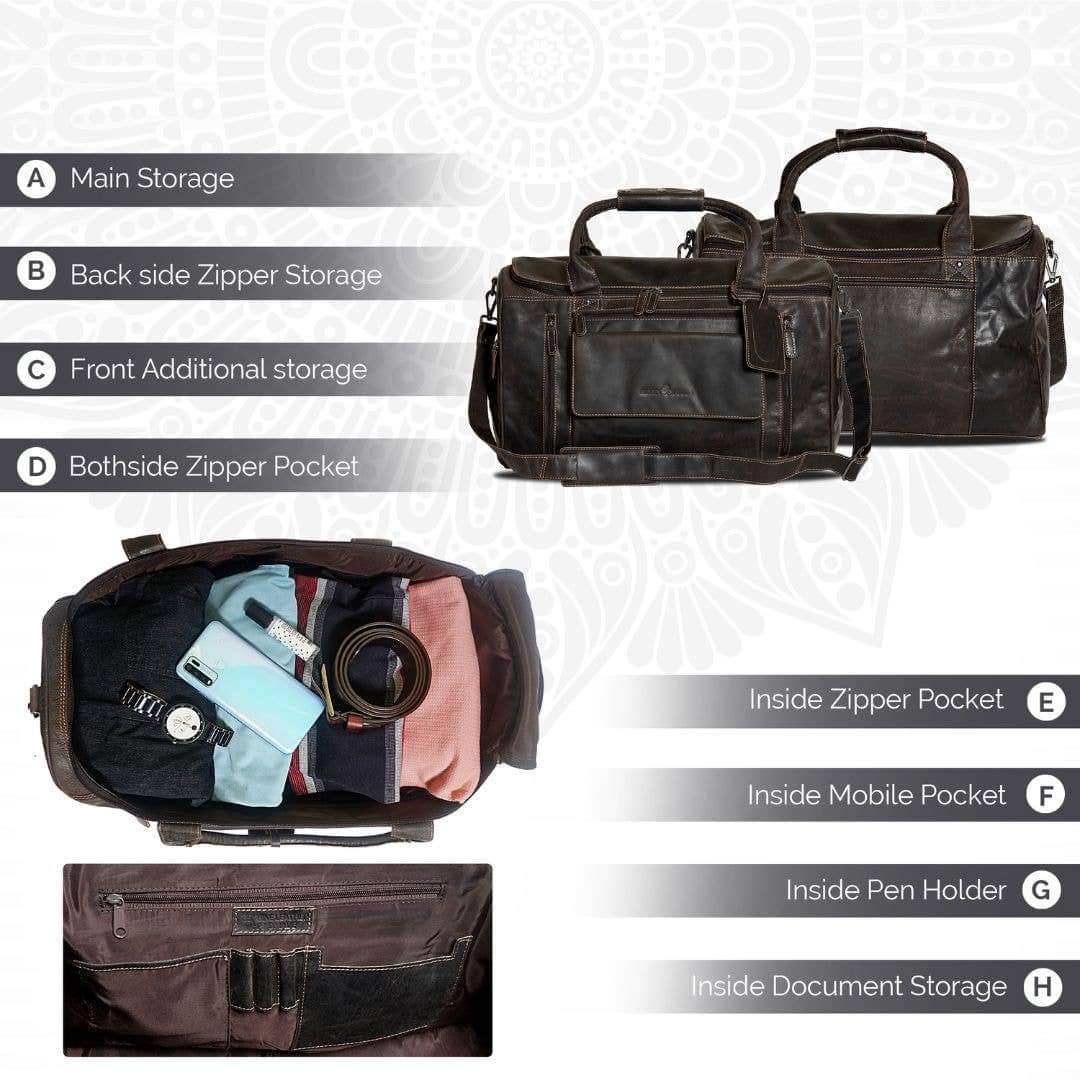 Large Leather Weekender Bag