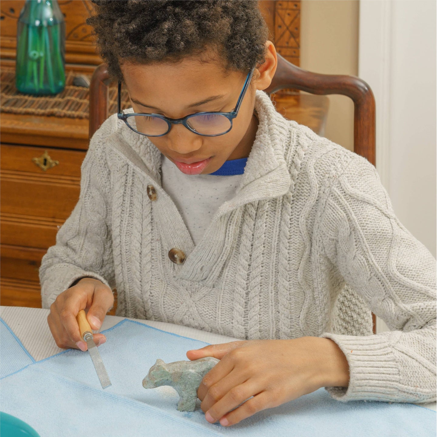 DIY Bear Soapstone Carving Kit — Quick Ship — Giftable Fun 