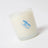 White frosted glass soy candle jar with blue clothespin graphic fresh laundry scent includes french vanilla notes