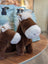 Large size jorge the pony brown and white plush horse toy with fluffy mane and soft fabric for cuddling