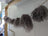 Gray curly hair garland with mushroom sheepskin pom poms on rope