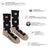 Navy blue men’s bear merino wool socks with tan bear faces and tan toe and heel by friday sock co for soft comfort