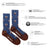Men’s big horned sheep merino wool socks blue and brown crew socks with smiling bear faces made from rws certified wool socks