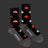 Men’s canada merino wool socks with black base red and white maple leaf and mountain design gray toe and heel sections