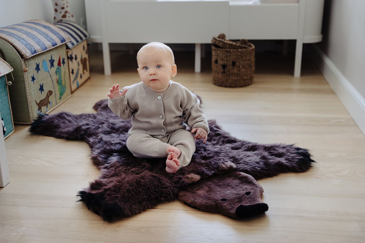 Adorable Merino Sheepskin Grizzly Bear Rug (mid October)
