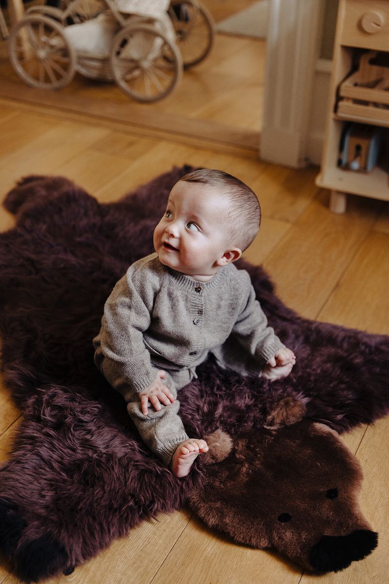 Adorable Merino Sheepskin Grizzly Bear Rug (mid October)