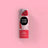 A cylindrical tube of mae mae strawberry natural lip balm with a white and red label featuring illustrated strawberries lip balms