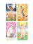 Set of four cat-themed playing cards with watercolor art on cardstock from the cat’s meow sticker book by megan lynn kott