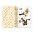 Open trash bandits sticker book with yellow spiral-bound cover and pages showing a pigeon and squirrel bandits sticker designs