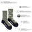 Olive green merino wool socks with white bird patterns black toe caps from friday sock co for all-season wear