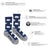 Women’s navy blue and gray merino wool socks with white polar bear patterns from friday sock co soft italian knit wool socks
