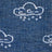 Women’s winter merino wool socks in blue with white embroidered clouds and snowflakes for cozy cold days