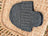 A cozy dark gray woolen solo ear flap hat with ribbed texture and folded cuff for warm winter wear